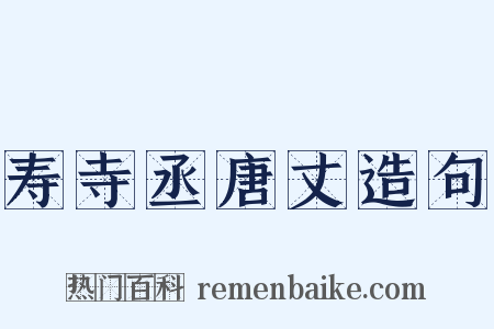 寿寺丞唐丈造句是什么意思的图片